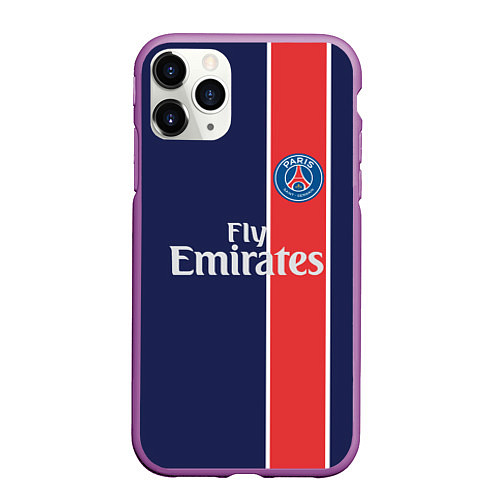 Чехол iPhone 11 Pro матовый FC PSG: Original / 3D-Фиолетовый – фото 1