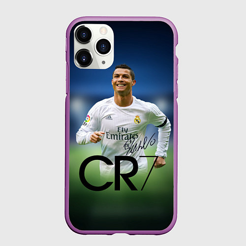Чехол iPhone 11 Pro матовый CR7 / 3D-Фиолетовый – фото 1