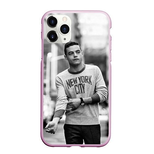 Чехол iPhone 11 Pro матовый Rami Malek / 3D-Розовый – фото 1