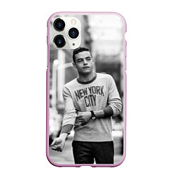 Чехол iPhone 11 Pro матовый Rami Malek, цвет: 3D-розовый