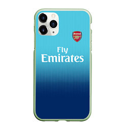 Чехол iPhone 11 Pro матовый Arsenal FC: Blue Away 17/18, цвет: 3D-салатовый