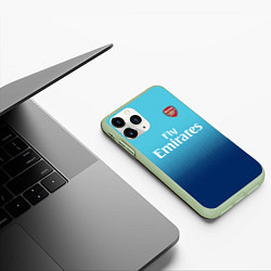 Чехол iPhone 11 Pro матовый Arsenal FC: Blue Away 17/18, цвет: 3D-салатовый — фото 2