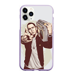 Чехол iPhone 11 Pro матовый Eminem: Street Music, цвет: 3D-светло-сиреневый