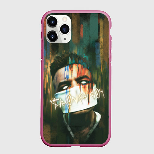 Чехол iPhone 11 Pro матовый Sayonara Boy: Dark side / 3D-Малиновый – фото 1