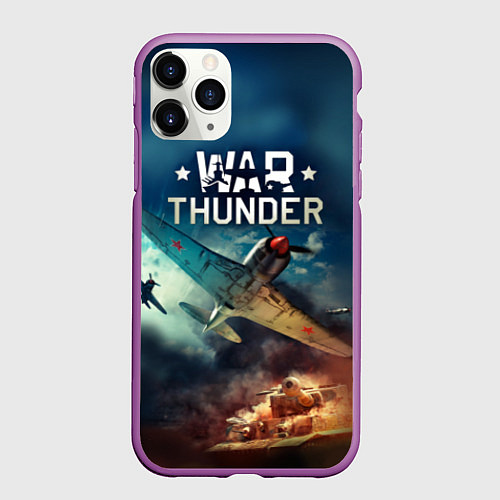 Чехол iPhone 11 Pro матовый Гром войны / 3D-Фиолетовый – фото 1