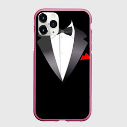 Чехол iPhone 11 Pro матовый Смокинг мистера, цвет: 3D-малиновый