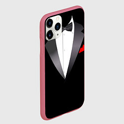 Чехол iPhone 11 Pro матовый Смокинг мистера, цвет: 3D-малиновый — фото 2