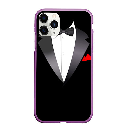 Чехол iPhone 11 Pro матовый Смокинг мистера / 3D-Фиолетовый – фото 1