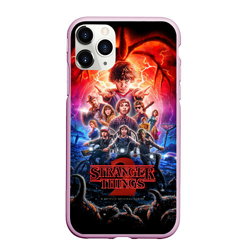 Чехол iPhone 11 Pro матовый Stranger Things 2 / 3D-Розовый – фото 1