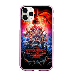 Чехол iPhone 11 Pro матовый Stranger Things 2, цвет: 3D-розовый