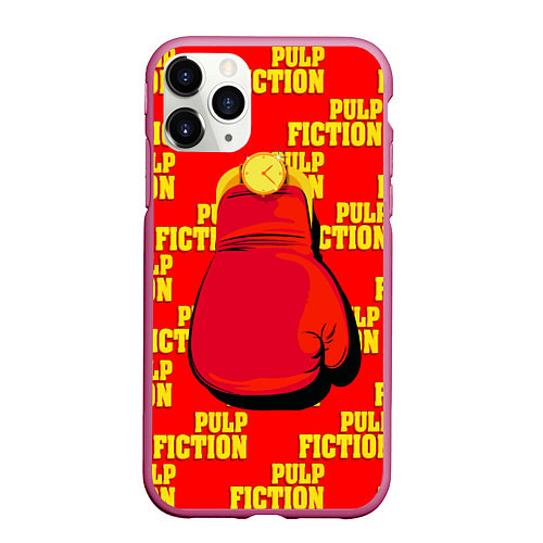 Чехол iPhone 11 Pro матовый Pulp Fiction: Boxing glove / 3D-Малиновый – фото 1