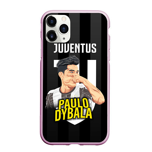 Чехол iPhone 11 Pro матовый FC Juventus: Paulo Dybala / 3D-Розовый – фото 1