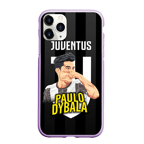 Чехол iPhone 11 Pro матовый FC Juventus: Paulo Dybala / 3D-Сиреневый – фото 1