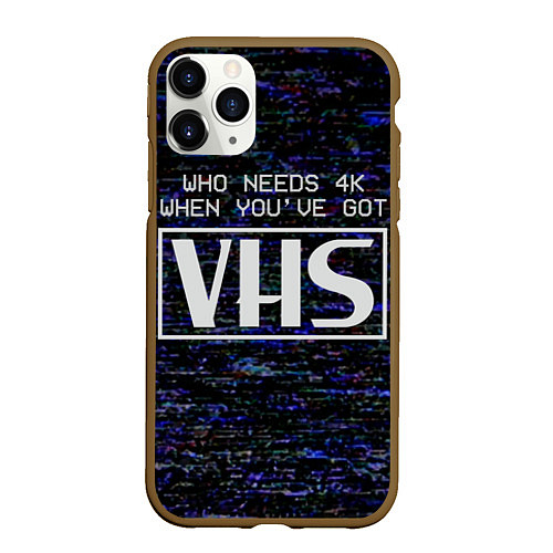 Чехол iPhone 11 Pro матовый 4K VHS / 3D-Коричневый – фото 1