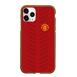 Чехол iPhone 11 Pro матовый Manchester United: Red Lines, цвет: 3D-коричневый