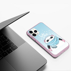 Чехол iPhone 11 Pro матовый Hate Winter, цвет: 3D-розовый — фото 2