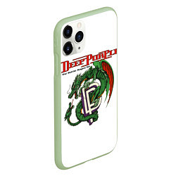 Чехол iPhone 11 Pro матовый Deep Purple: Green Gragon, цвет: 3D-салатовый — фото 2