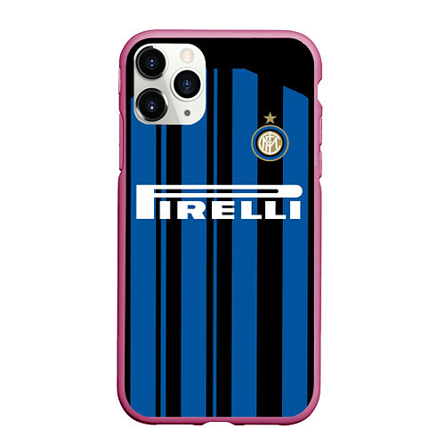 Чехол iPhone 11 Pro матовый Inter FC: Home 17/18 / 3D-Малиновый – фото 1