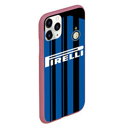 Чехол iPhone 11 Pro матовый Inter FC: Home 17/18, цвет: 3D-малиновый — фото 2