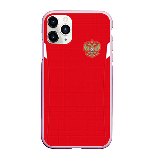 Чехол iPhone 11 Pro матовый Сборная России: ЧМ 2018 / 3D-Розовый – фото 1