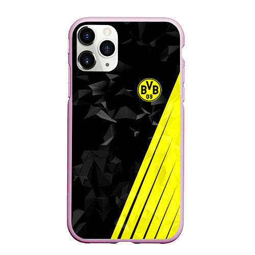 Чехол iPhone 11 Pro матовый FC Borussia Dortmund: Abstract / 3D-Розовый – фото 1