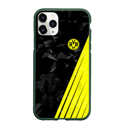 Чехол iPhone 11 Pro матовый FC Borussia Dortmund: Abstract, цвет: 3D-темно-зеленый