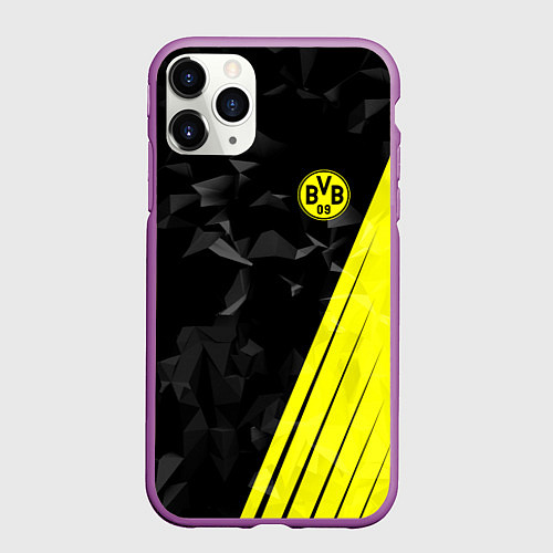 Чехол iPhone 11 Pro матовый FC Borussia Dortmund: Abstract / 3D-Фиолетовый – фото 1