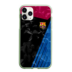 Чехол iPhone 11 Pro матовый FC Barcelona: Abstract, цвет: 3D-салатовый
