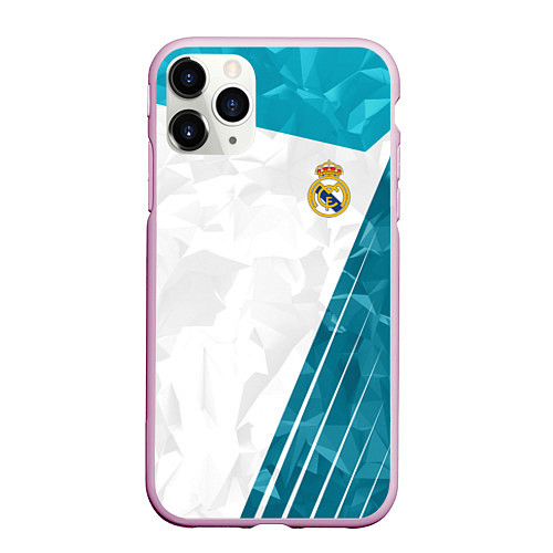 Чехол iPhone 11 Pro матовый FC Real Madrid: Abstract / 3D-Розовый – фото 1