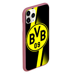 Чехол iPhone 11 Pro матовый FC Borussia Dortmund: Storm, цвет: 3D-малиновый — фото 2