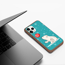 Чехол iPhone 11 Pro матовый Cold Bear, цвет: 3D-коричневый — фото 2