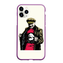 Чехол iPhone 11 Pro матовый Стильный Ленин, цвет: 3D-фиолетовый