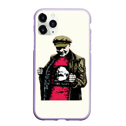 Чехол iPhone 11 Pro матовый Стильный Ленин, цвет: 3D-светло-сиреневый