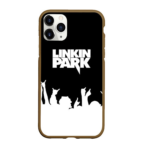 Чехол iPhone 11 Pro матовый Linkin Park: Black Rock / 3D-Коричневый – фото 1