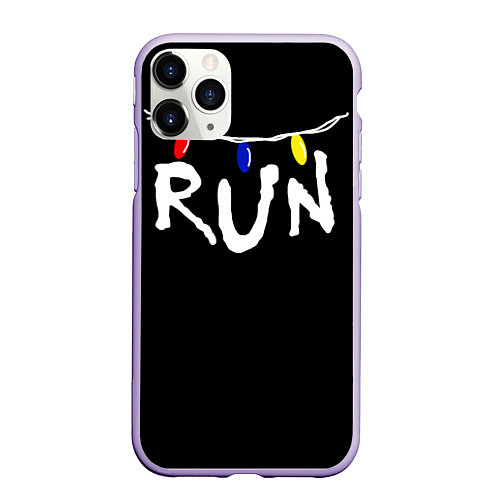 Чехол iPhone 11 Pro матовый Stranger Things RUN / 3D-Светло-сиреневый – фото 1