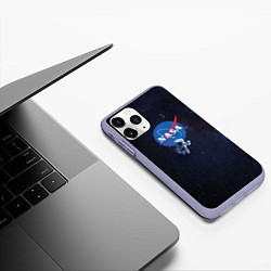 Чехол iPhone 11 Pro матовый NASA: Hello World, цвет: 3D-светло-сиреневый — фото 2