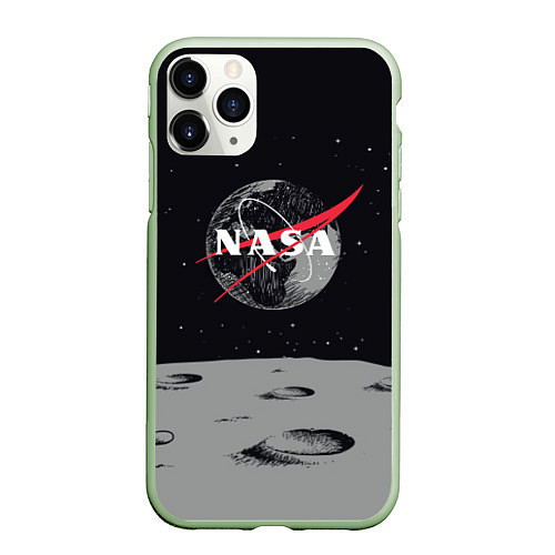 Чехол iPhone 11 Pro матовый NASA: Moon / 3D-Салатовый – фото 1