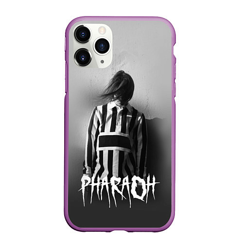 Чехол iPhone 11 Pro матовый Pharaoh: Black side / 3D-Фиолетовый – фото 1