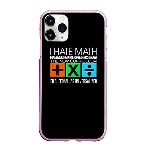 Чехол iPhone 11 Pro матовый Ed Sheeran: I hate math / 3D-Розовый – фото 1