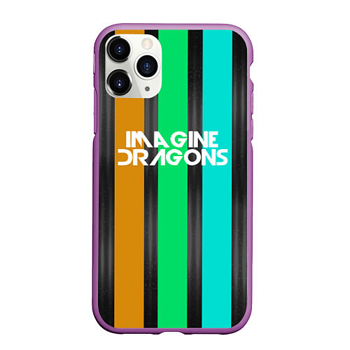 Чехол iPhone 11 Pro матовый Imagine Dragons: Evolve Lines / 3D-Фиолетовый – фото 1