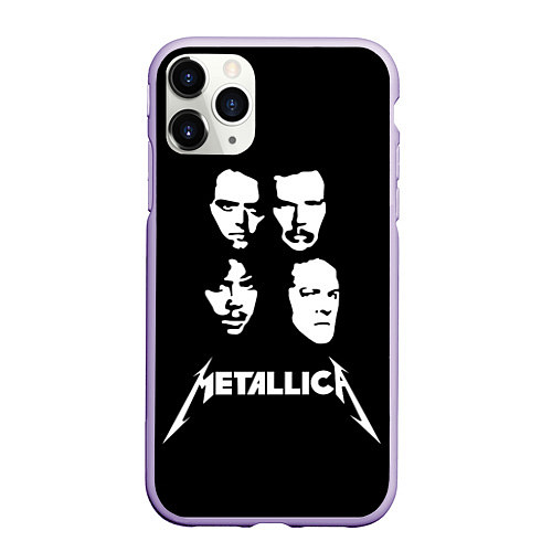 Чехол iPhone 11 Pro матовый Metallica - rock band / 3D-Светло-сиреневый – фото 1