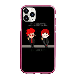 Чехол iPhone 11 Pro матовый 21 Pilots: Stressed Out, цвет: 3D-малиновый