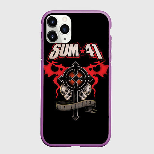 Чехол iPhone 11 Pro матовый Sum 41: 13 Voices / 3D-Фиолетовый – фото 1