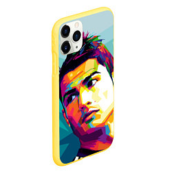 Чехол iPhone 11 Pro матовый Cristiano Ronaldo Art, цвет: 3D-желтый — фото 2