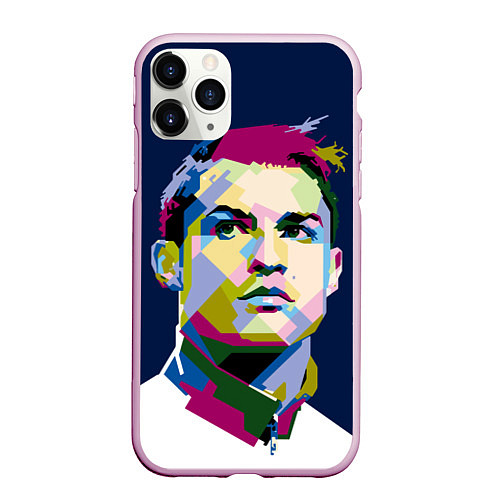 Чехол iPhone 11 Pro матовый Cristiano Ronaldo Art / 3D-Розовый – фото 1
