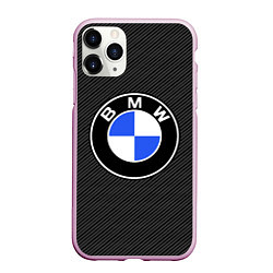 Чехол iPhone 11 Pro матовый BMW CARBON БМВ КАРБОН, цвет: 3D-розовый