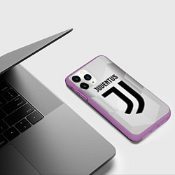 Чехол iPhone 11 Pro матовый FC Juventus: Silver Original, цвет: 3D-фиолетовый — фото 2
