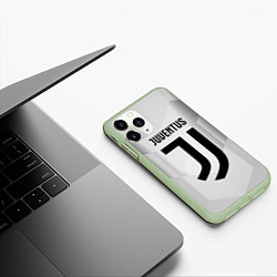 Чехол iPhone 11 Pro матовый FC Juventus: Silver Original, цвет: 3D-салатовый — фото 2