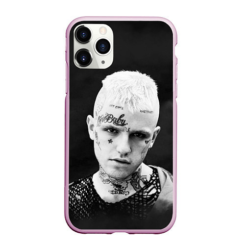 Чехол iPhone 11 Pro матовый Lil Peep: Black Edition / 3D-Розовый – фото 1