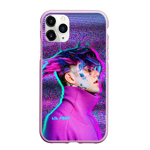 Чехол iPhone 11 Pro матовый Lil Peep: Glitch / 3D-Розовый – фото 1